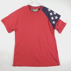 Vintage Rock Point American Flag Patriotic T-Shirt Mens L Red Cotton Crew Neck
